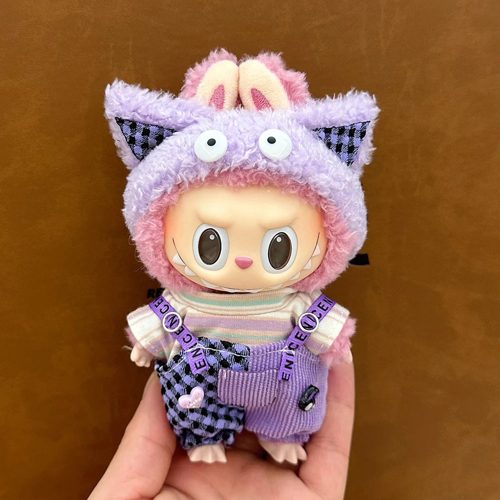 Conjuntos de ropa con gorro para Labubu · gachapon coleccionable