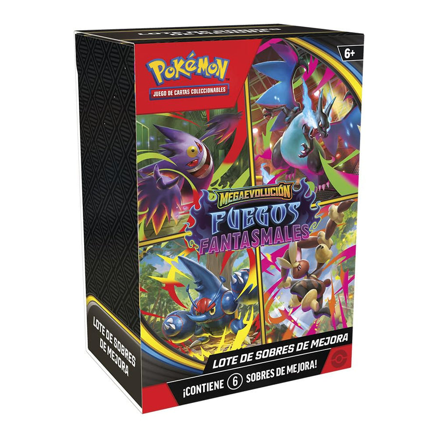 Pokémon Megaevolución – Fuegos Fantasmales · Lote de 6 Sobres de Mejora