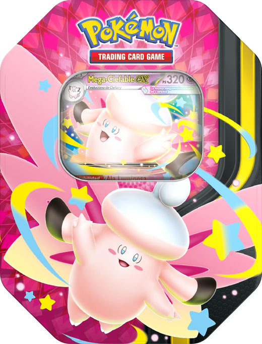 Pokémon Lata Megaluz Lunar · Mega-Clefable ex (4 sobres + carta promo holográfica)