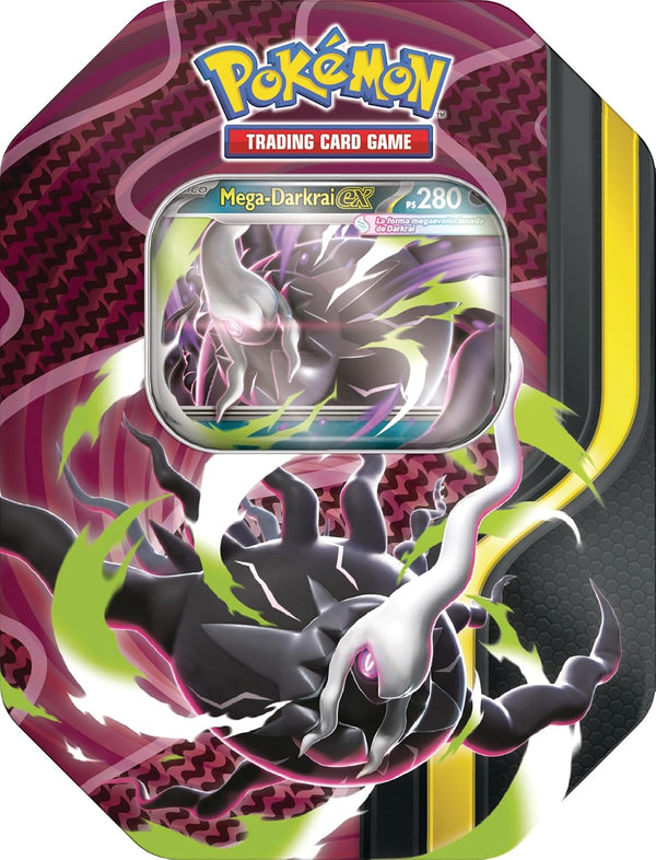 Pokémon Lata Megaevolución Mega-Darkrai ex (4 sobres + carta promo holográfica) · gachapon coleccionable