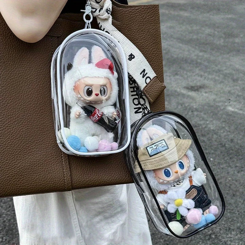 Funda antipolvo transparente para Labubu