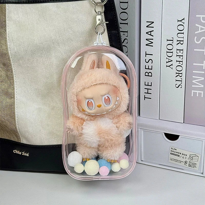 Funda antipolvo transparente para Labubu