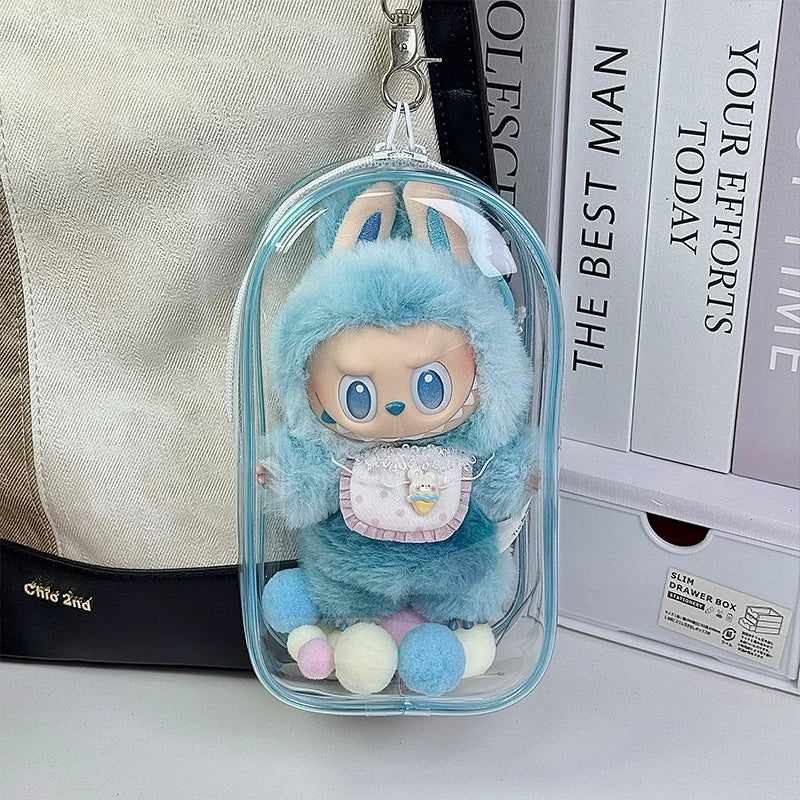 Funda antipolvo transparente para Labubu