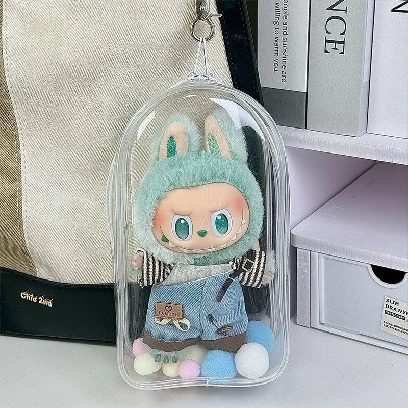 Funda antipolvo transparente para Labubu