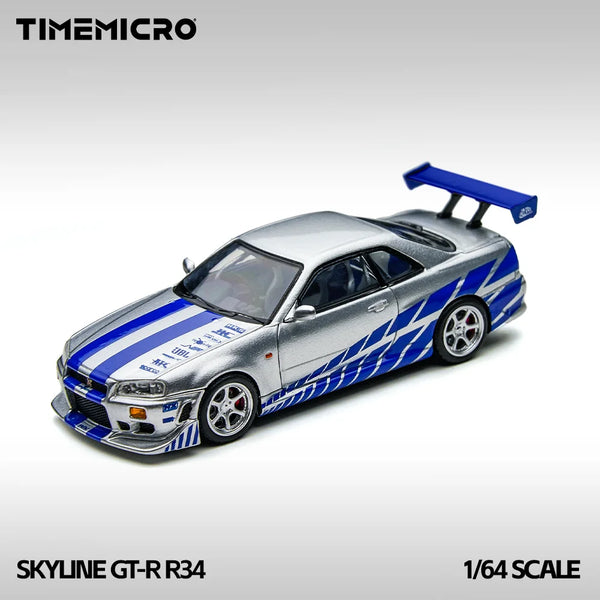 TIME MICRO 1:64 Skyline GT-R R34 · gachapon coleccionable
