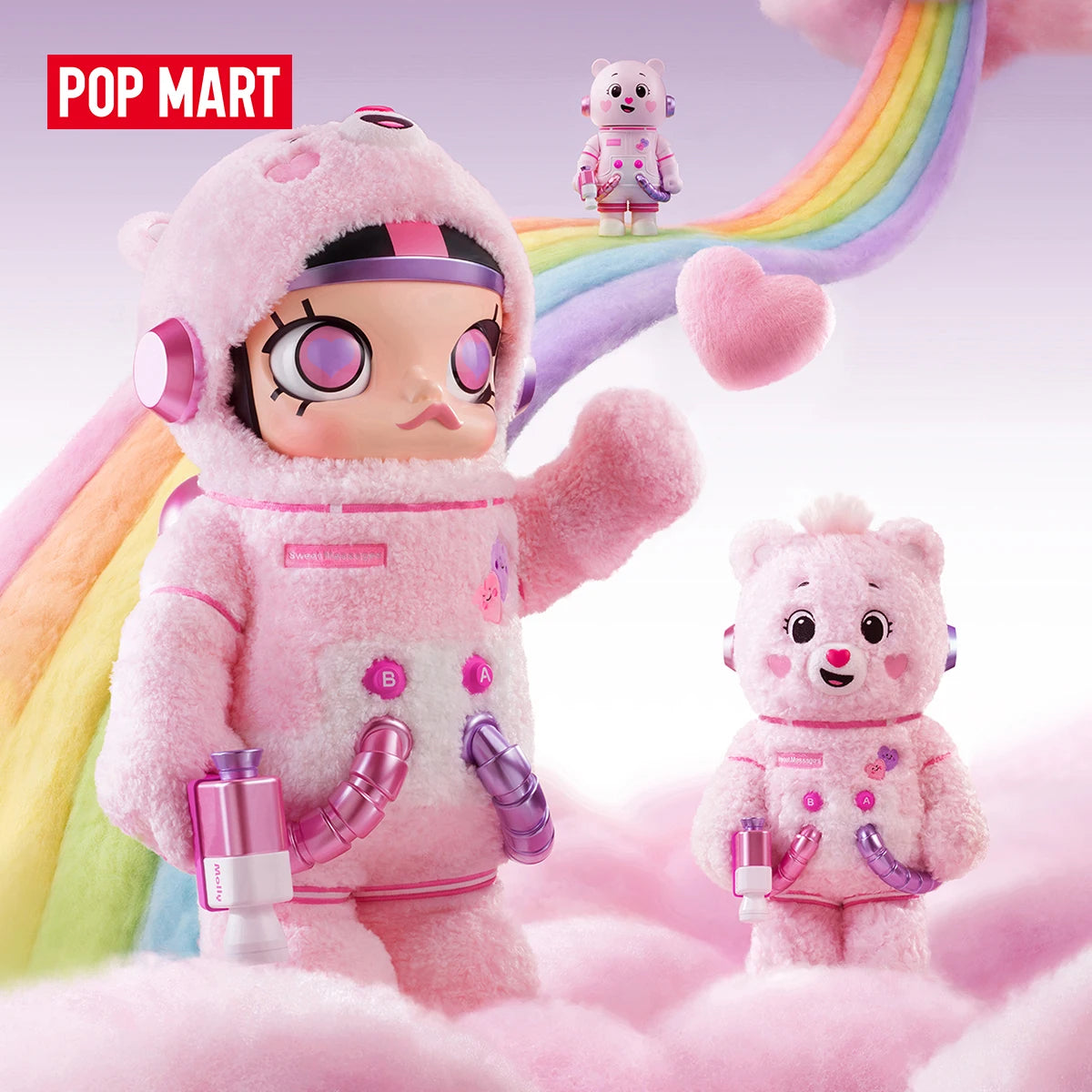 POP MART MEGA SPACE MOLLY 400%+100% Sweet Messages Bear Edición Limitada