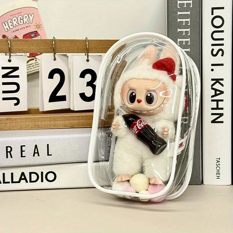 Funda antipolvo transparente para Labubu