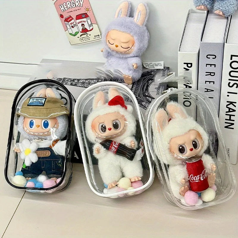 Funda antipolvo transparente para Labubu
