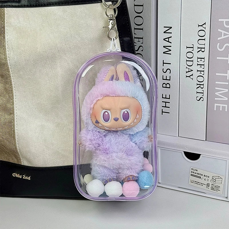 Funda antipolvo transparente para Labubu