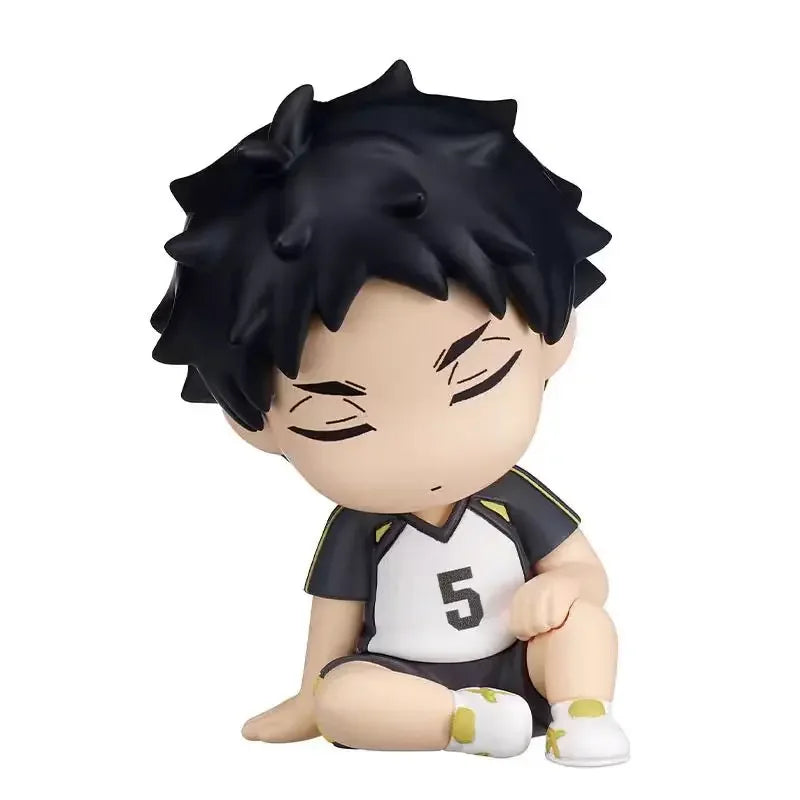 Figura gachapón de Haikyuu en pose durmiente, coleccionable kawaii de estilo japonés — Don Gachapón