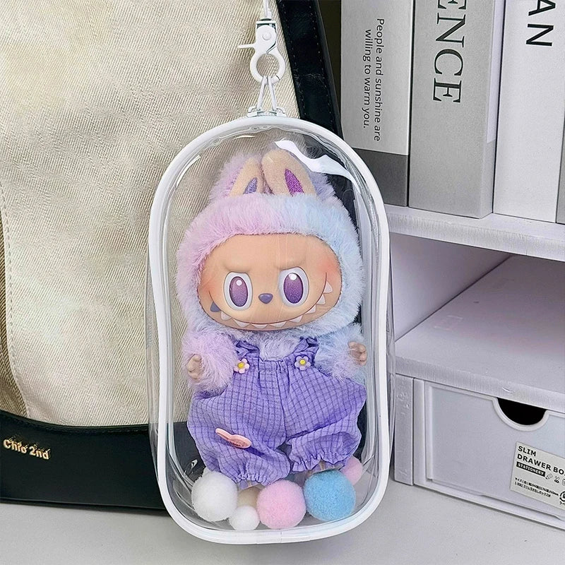 Funda antipolvo transparente para Labubu