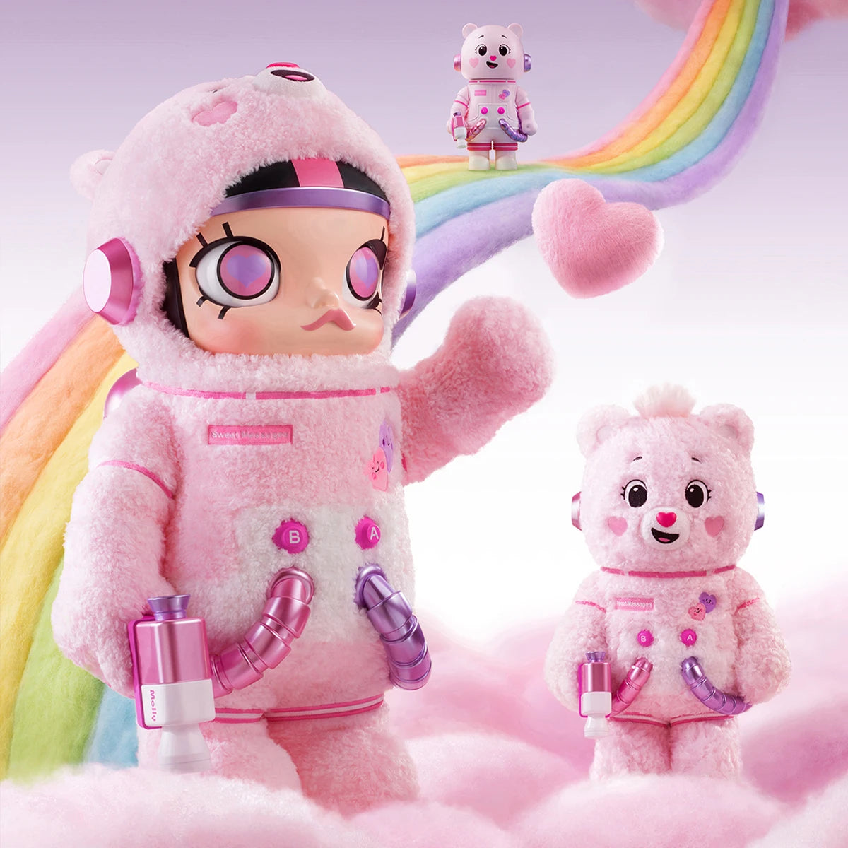 POP MART MEGA SPACE MOLLY 400%+100% Sweet Messages Bear Edición Limitada
