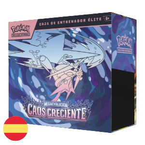 Pokémon Caja de Entrenador Élite · Megaevolución Caos Creciente (9 sobres + promo + accesorios)